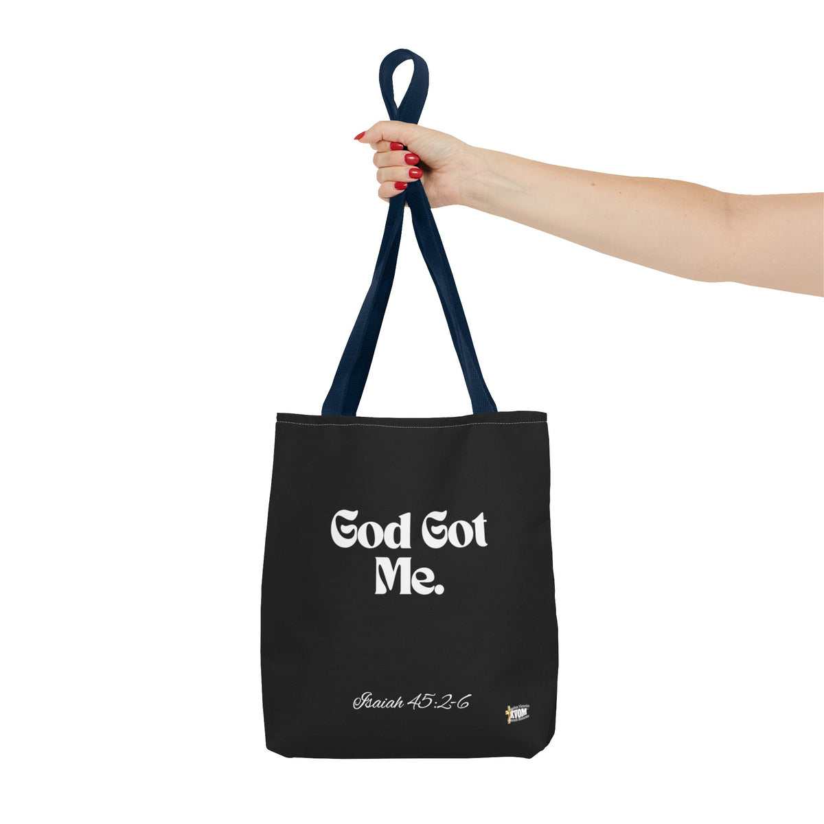 God Got Me Tote Bag: Black & White