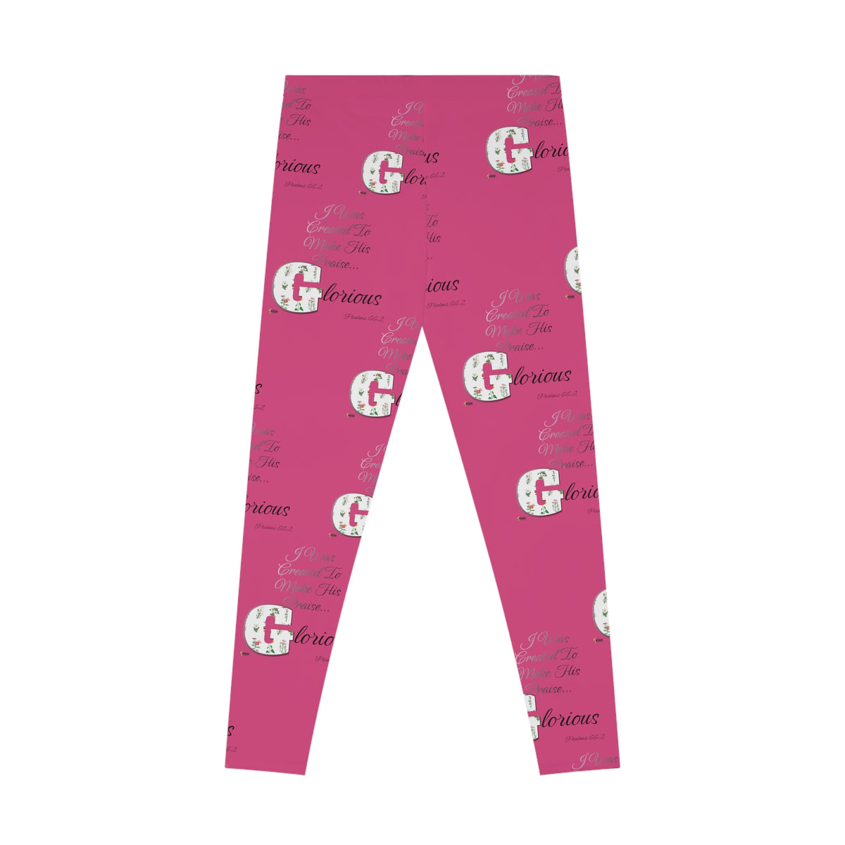 Make His Praise Glorious Stretchy Leggings, Watermelon Pink