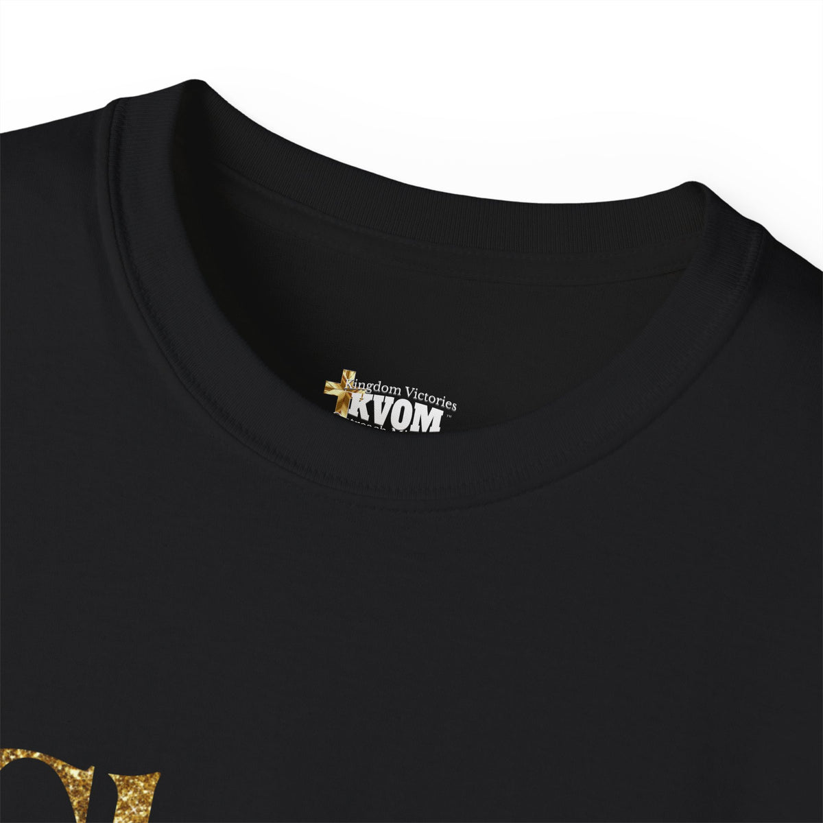 Christ The King Men's T-Shirt, Black on Black & Gold