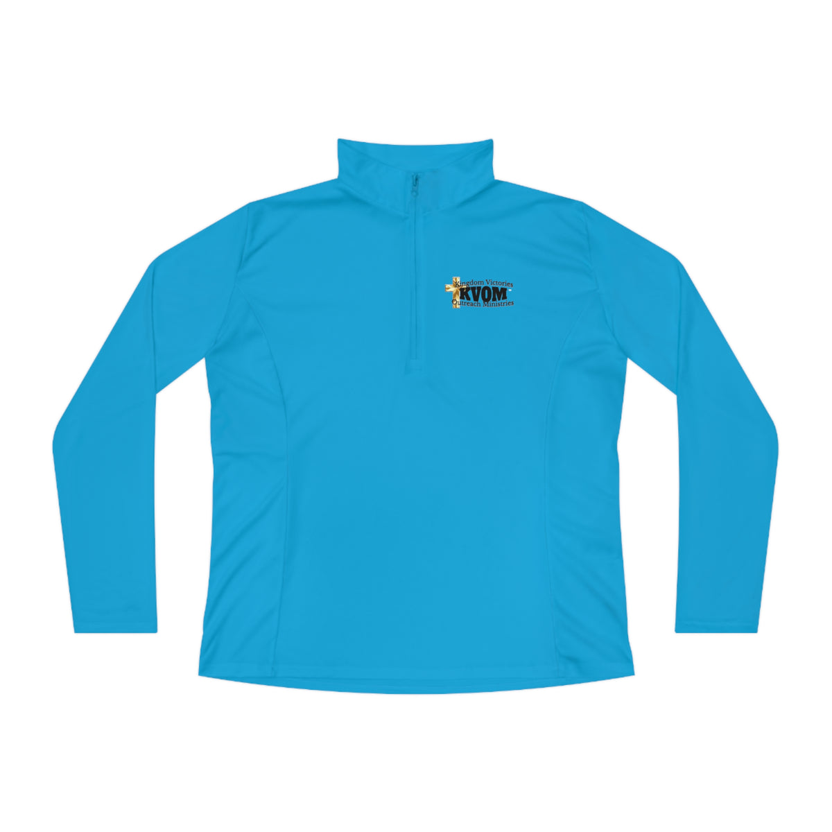 KVOM Logo Black Ladies Zip-Collar Pullover