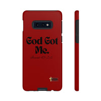 God Got Me KVOM Tough Case, Black Print, Red