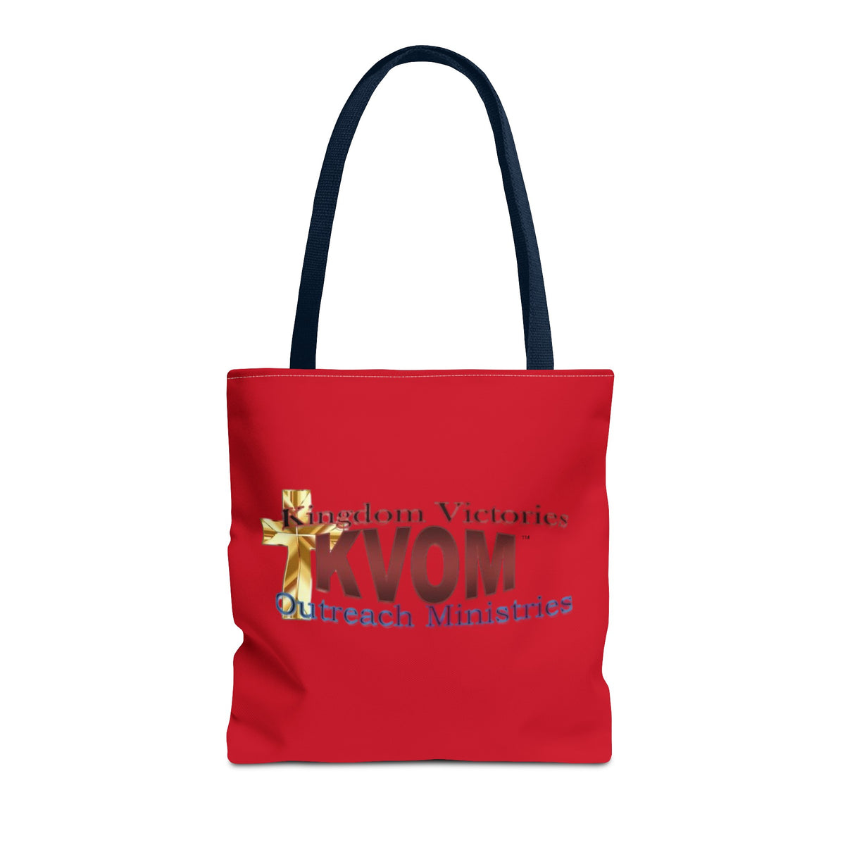 KVOM Logo Tote Bag, Red, Maroon Logo