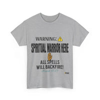 WARNING: Spiritual Warrior Here T-Shirt, Black Print