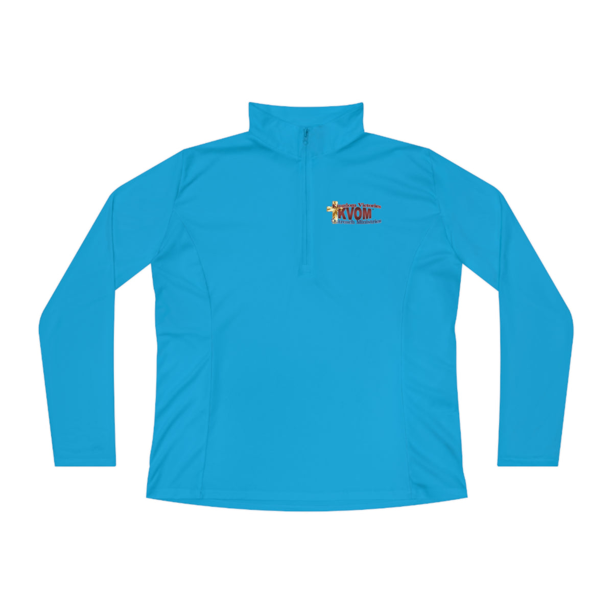 KVOM Maroon Logo Ladies Zip-Collar Pullover