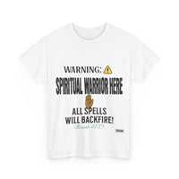 WARNING: Spiritual Warrior Here T-Shirt, Black Print