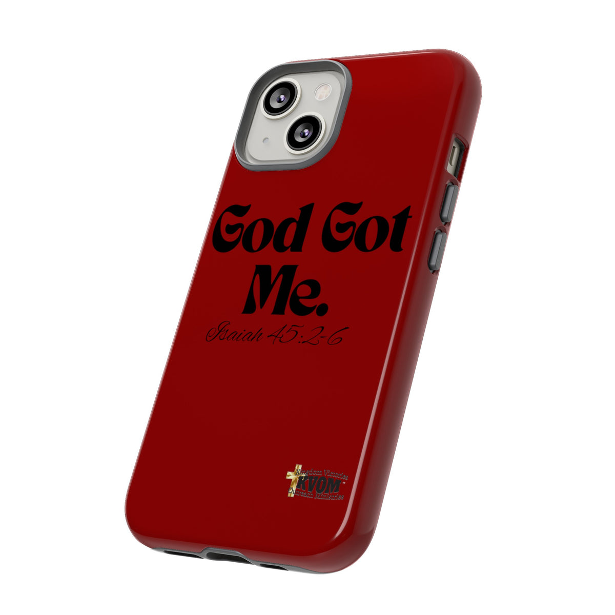 God Got Me KVOM Tough Case, Black Print, Red