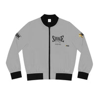 Savage in Prayer Women's Bomber Jacket, Silver