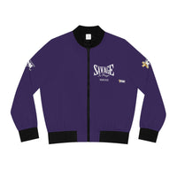 Savage in Prayer Women's Bomber Jacket, Eggplant