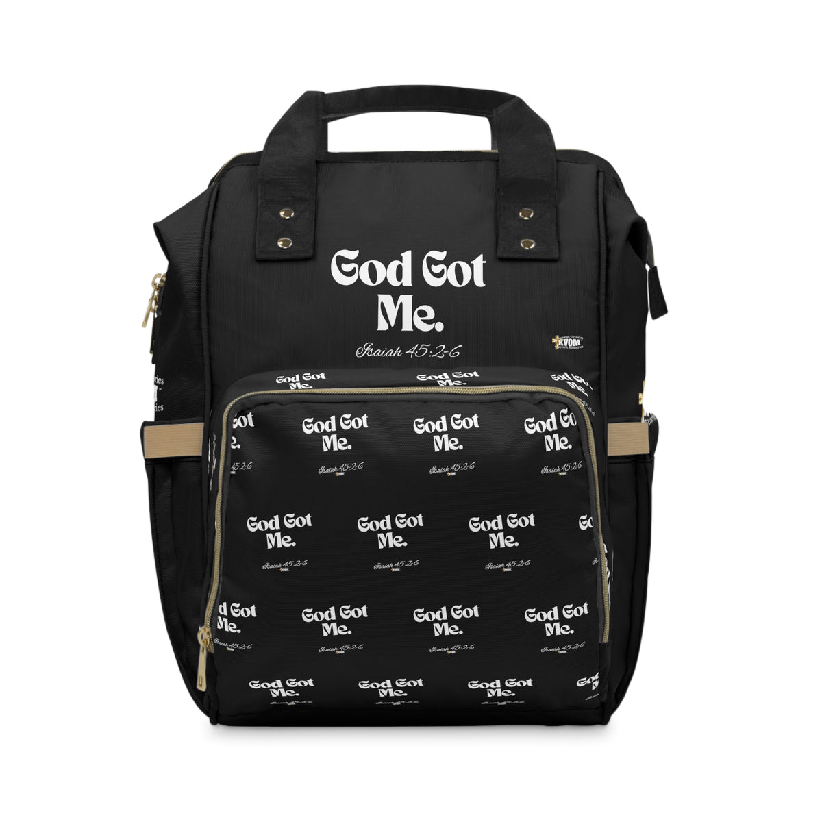 God Got Me KVOM Diaper Backpack, Black