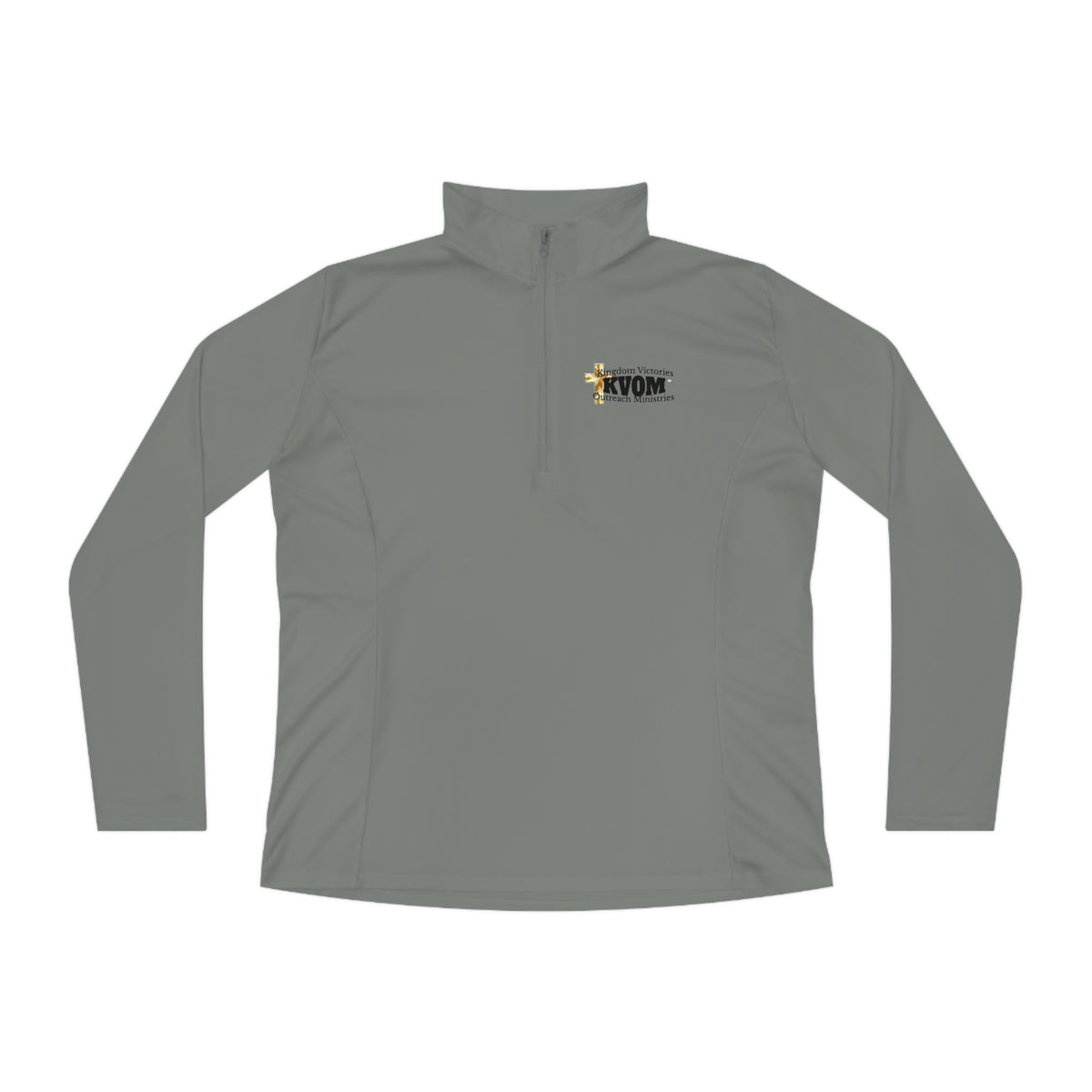 KVOM Logo Black Ladies Zip-Collar Pullover