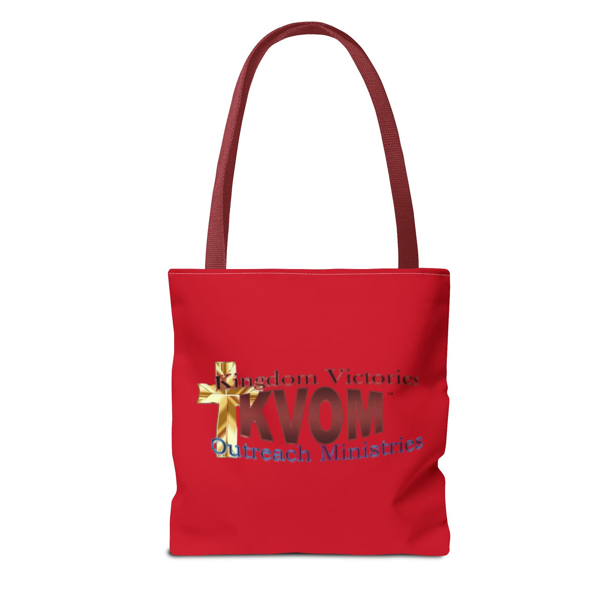 KVOM Logo Tote Bag, Red, Maroon Logo