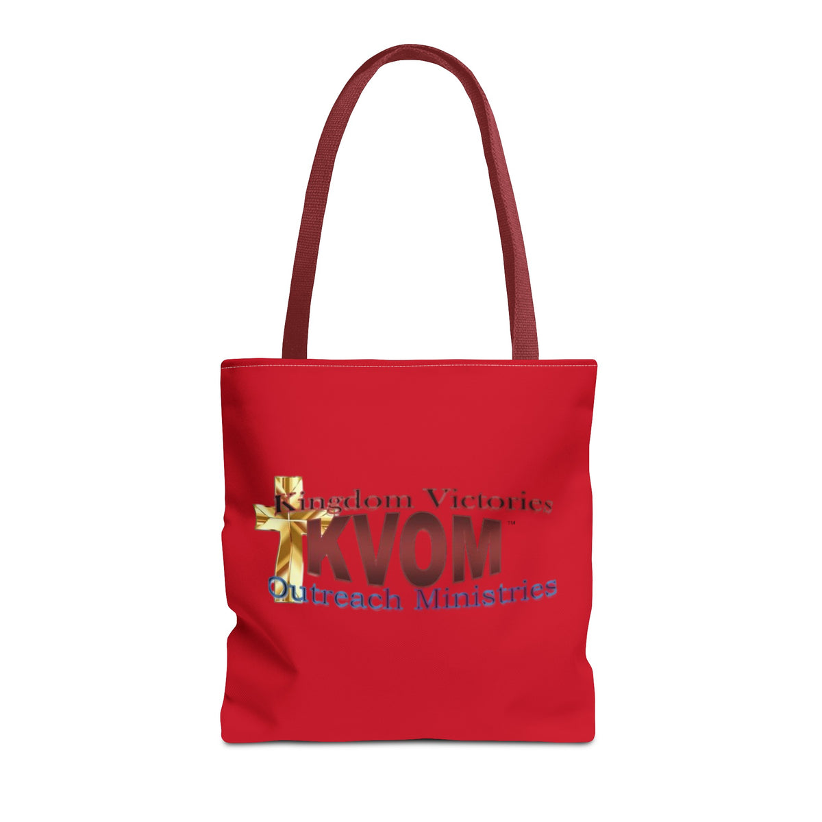 KVOM Logo Tote Bag, Red, Maroon Logo