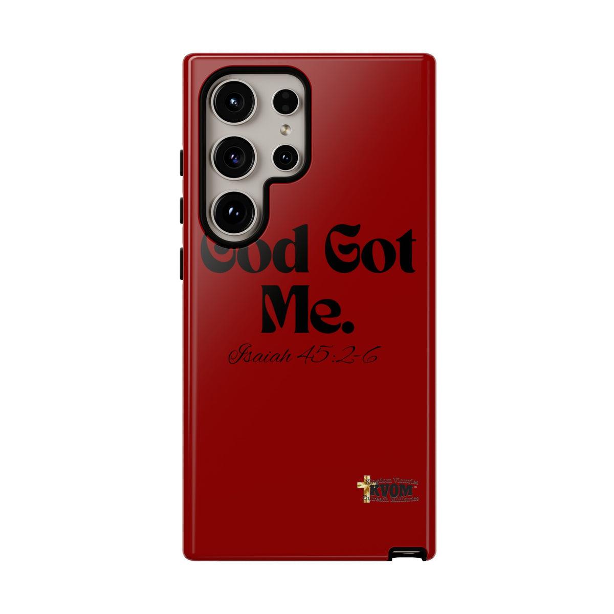 God Got Me KVOM Tough Case, Black Print, Red