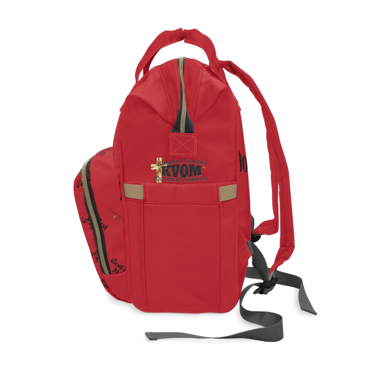 God Got Me KVOM Diaper Backpack, Red