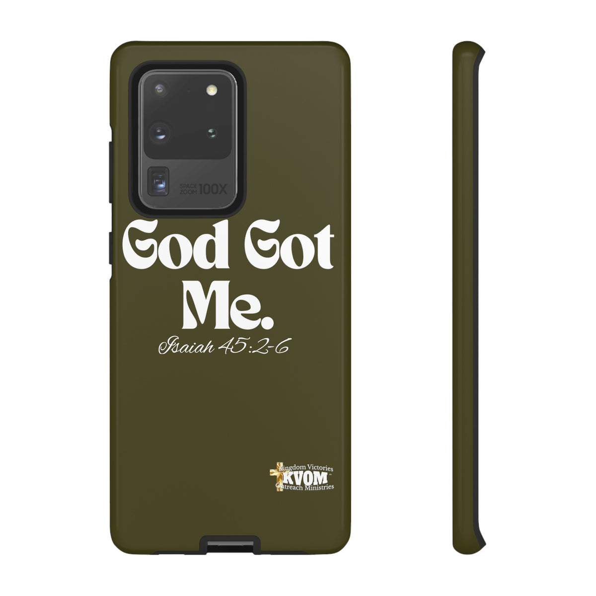 God Got Me KVOM Tough Case, White Print