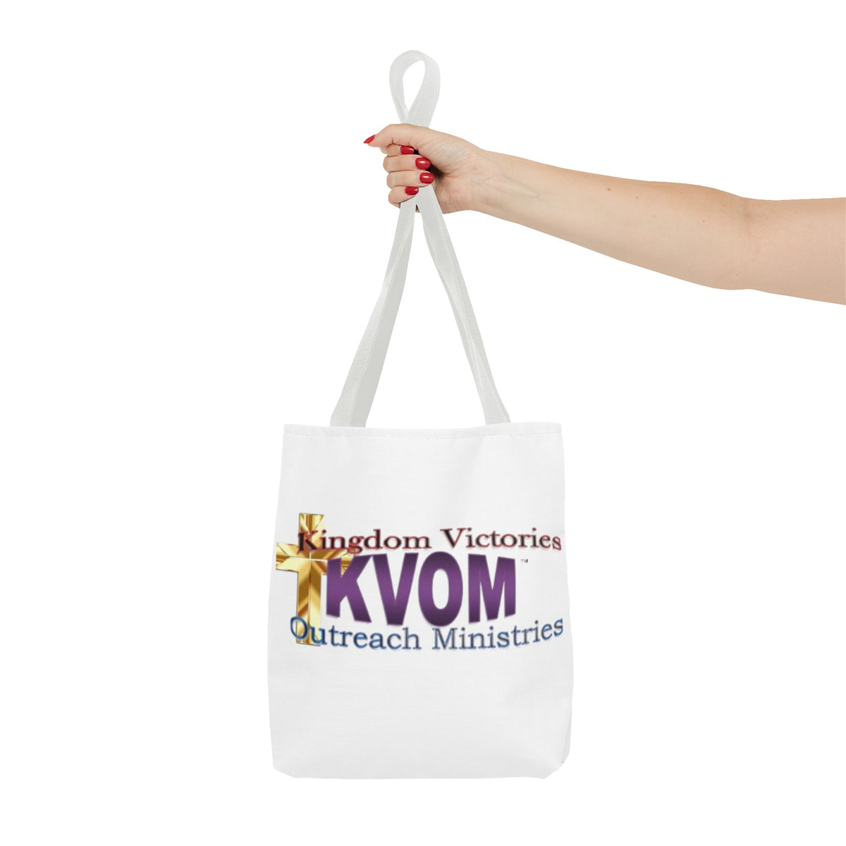 KVOM Logo Tote Bag, White, Moses Temple Colored Logo