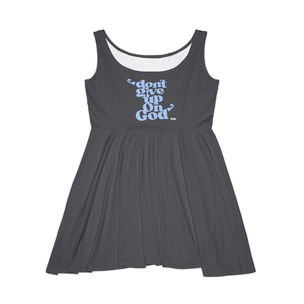 Don't Give Up On God Women's Skater Dress, Grey