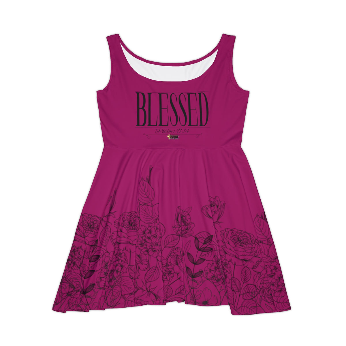 Stretched Series BLESSED Women's Skater Dress, Deep Berry