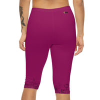 Stretched Series Women’s Mid-Length Leggings, Deep Berry