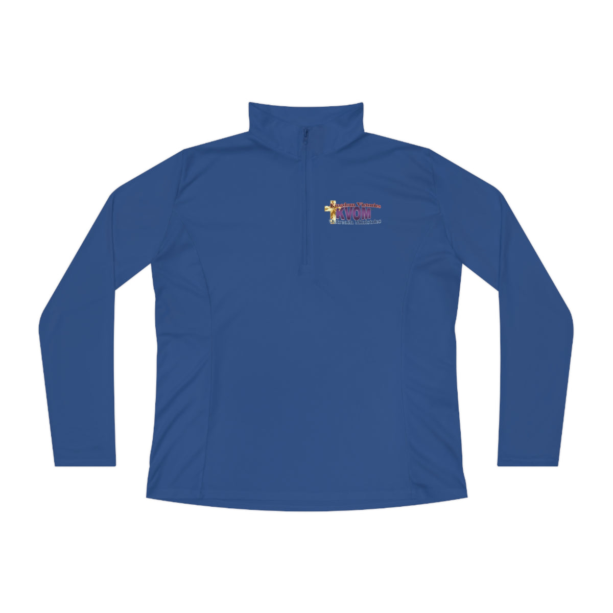 KVOM Logo Moses Temple Colored Ladies Zip-Collar Pullover