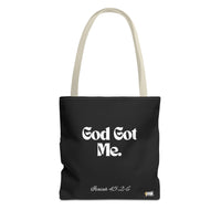 God Got Me Tote Bag: Black & White