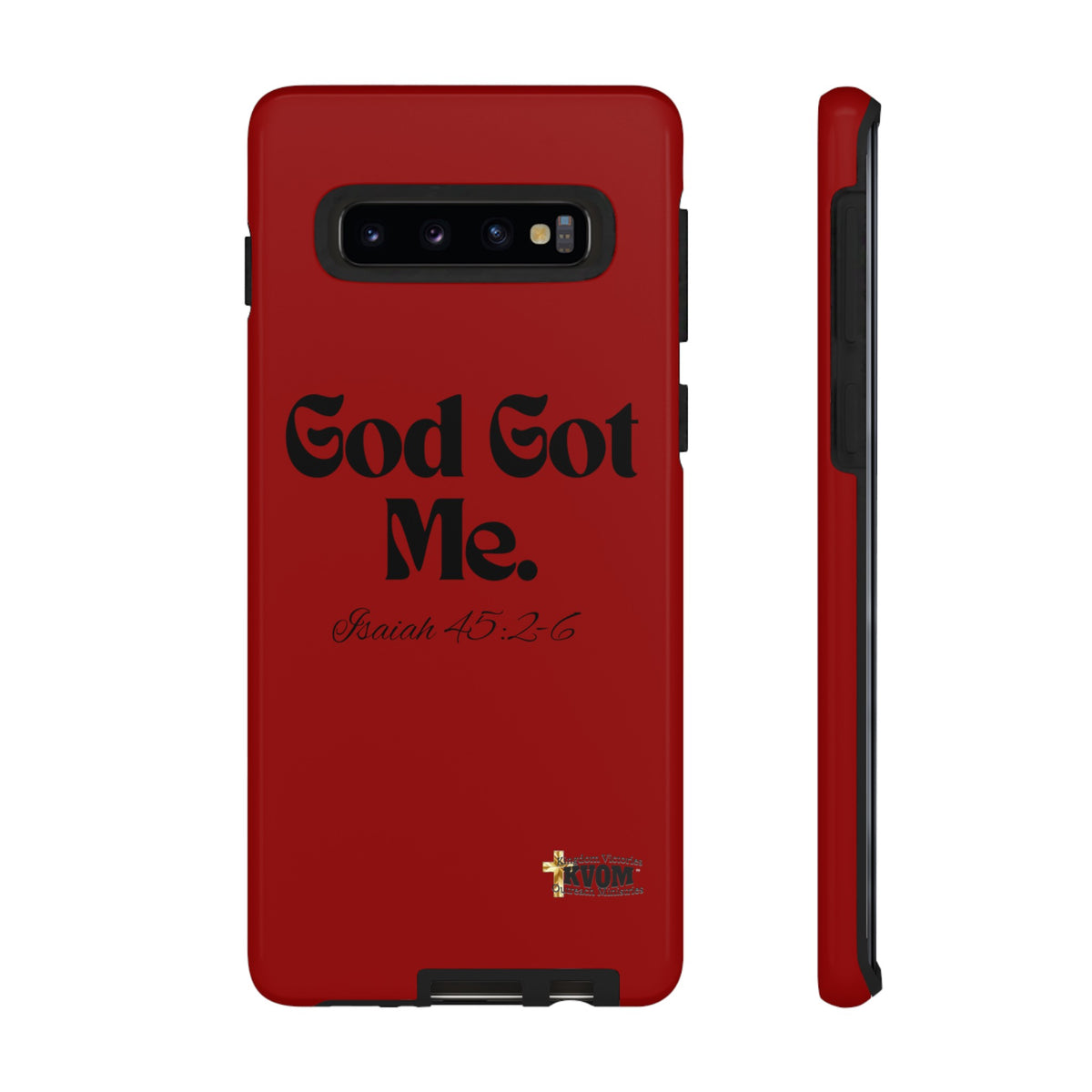 God Got Me KVOM Tough Case, Black Print, Red