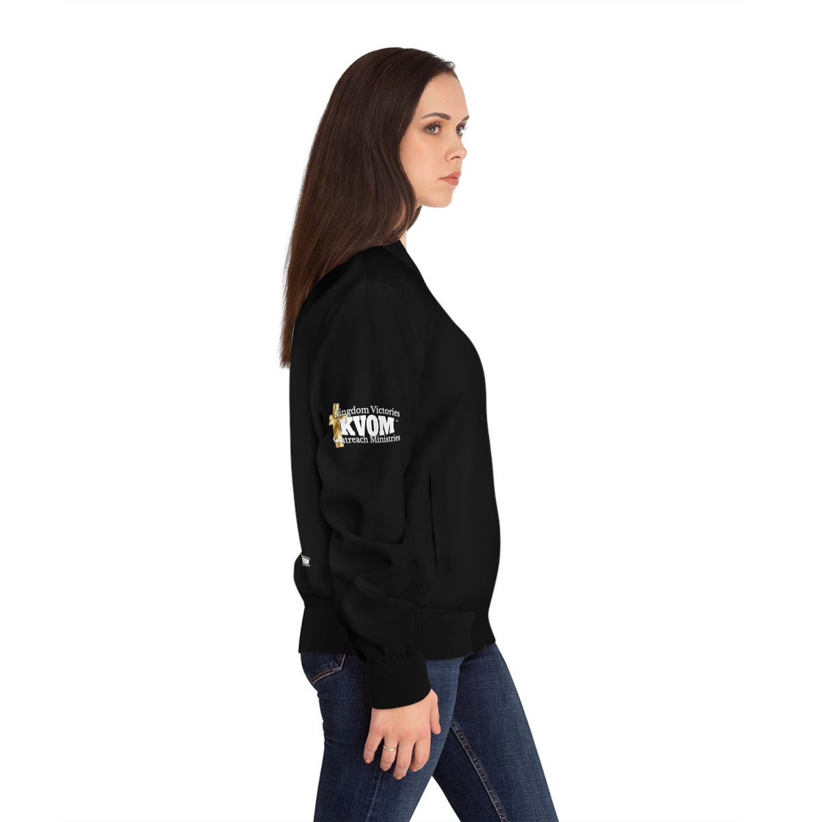 Savage in Prayer Women's Bomber Jacket, Black