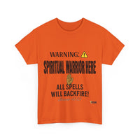 WARNING: Spiritual Warrior Here T-Shirt, Black Print