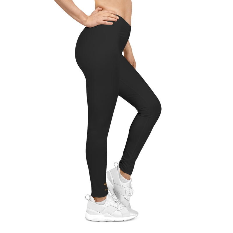 God Got Me Women's Casual Leggings, Black, Gold Logo