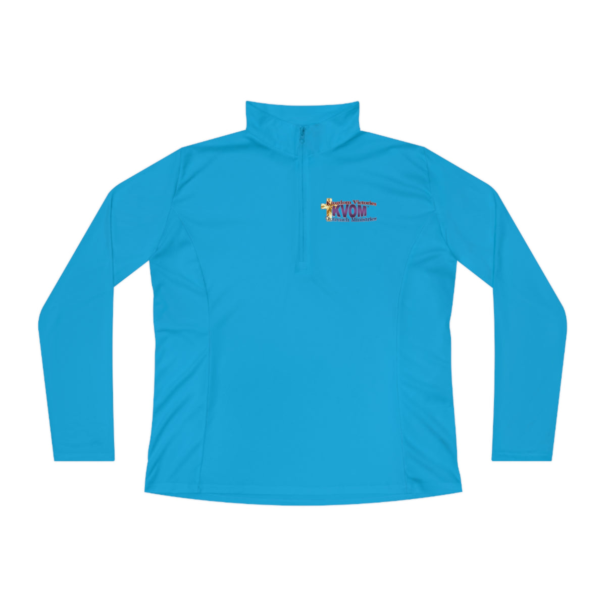 KVOM Logo Moses Temple Colored Ladies Zip-Collar Pullover