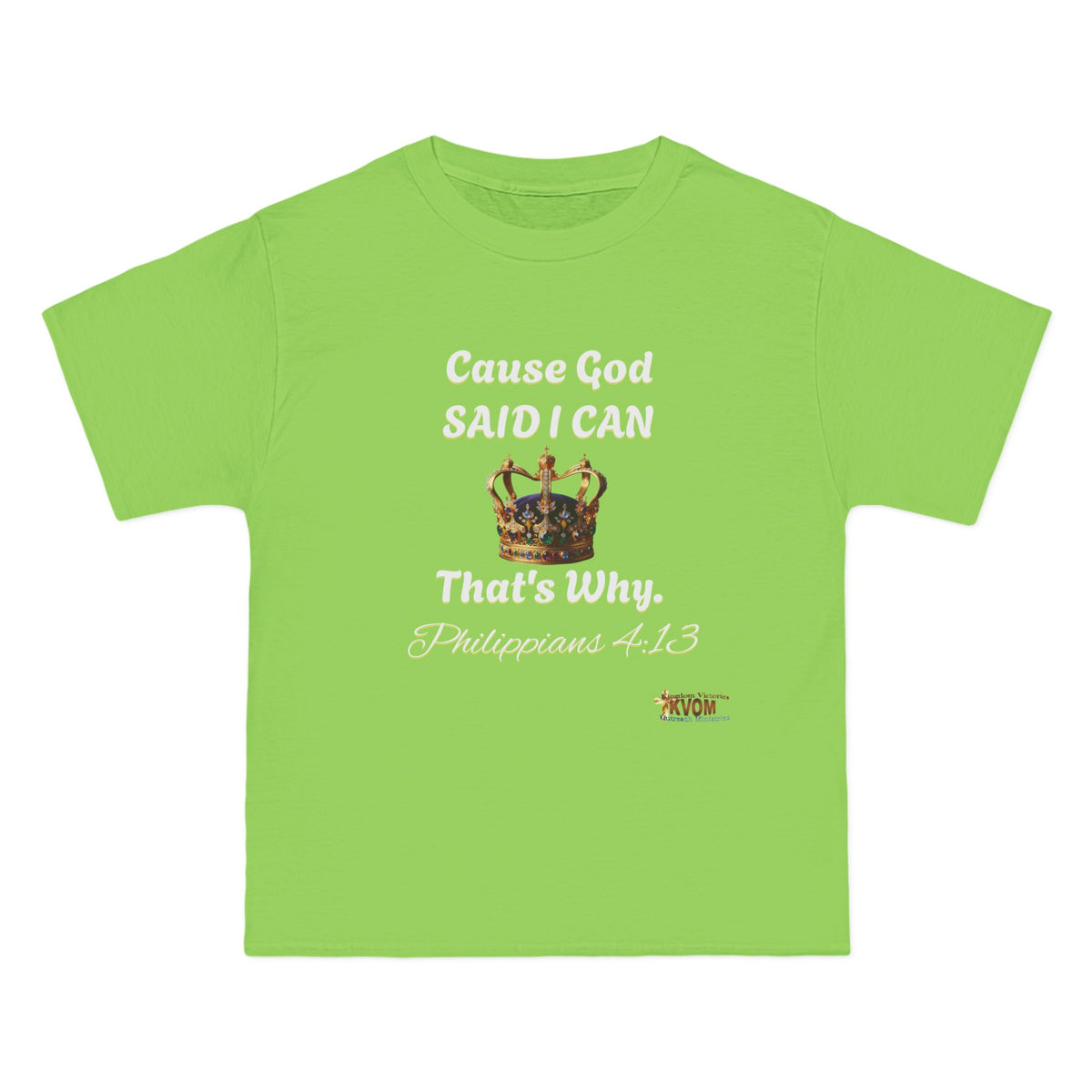 Cause God Said I Can Relaxed Fit Shirt, White Print