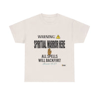 WARNING: Spiritual Warrior Here T-Shirt, Black Print