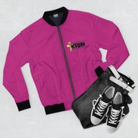 KVOM Logo Men's Bomber Jacket: Berry Pink