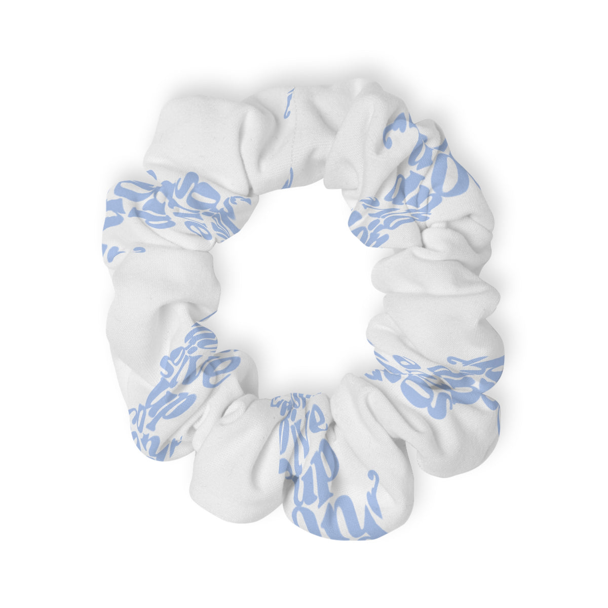 Don't Give Up On God Women's Hair Scrunchie, White