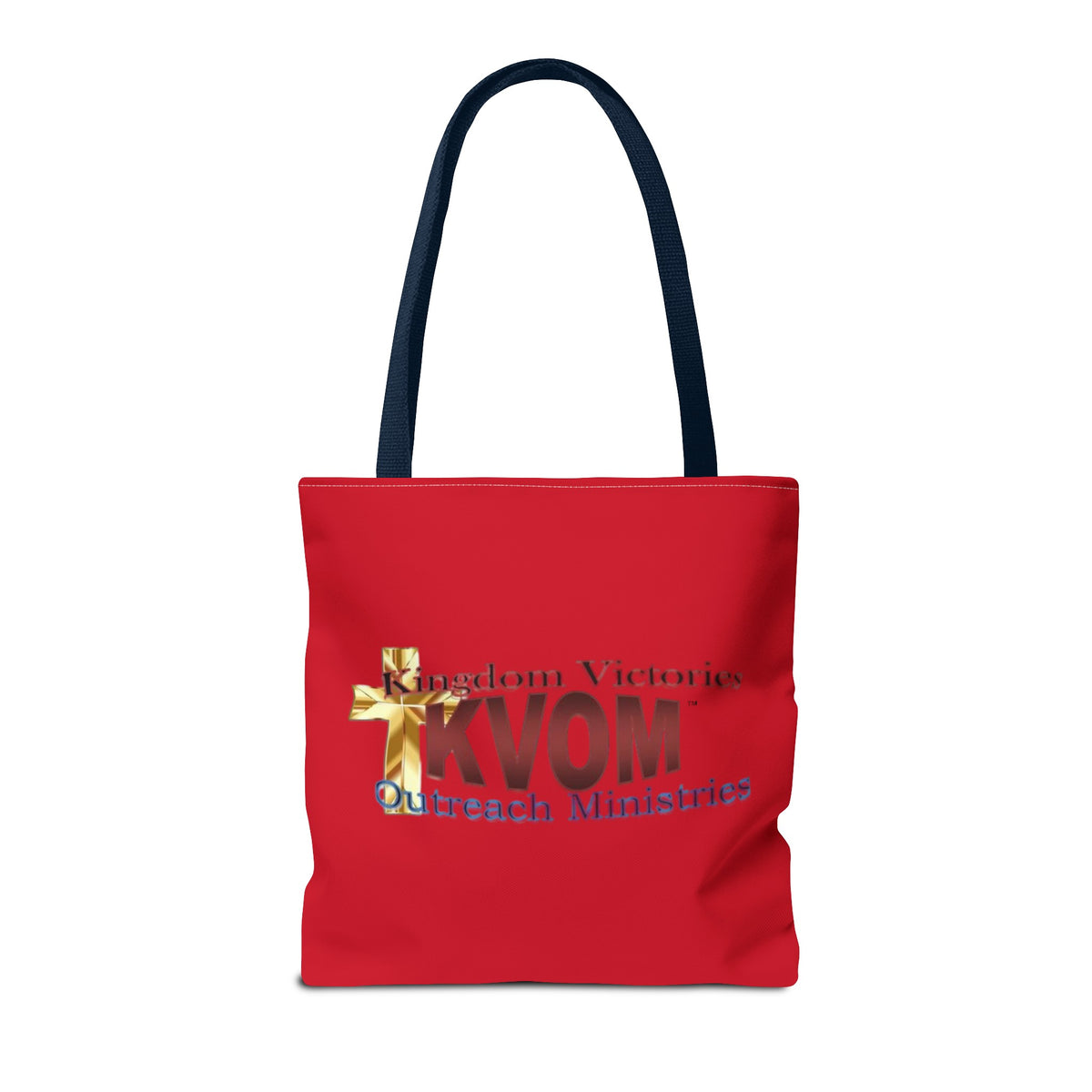 KVOM Logo Tote Bag, Red, Maroon Logo