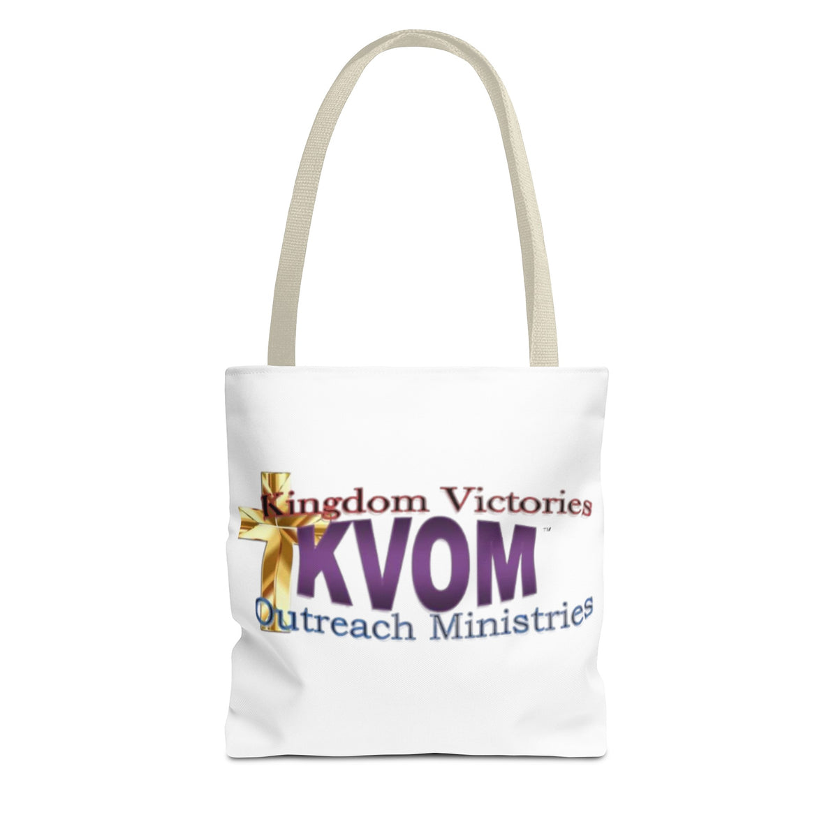 KVOM Logo Tote Bag, White, Moses Temple Colored Logo