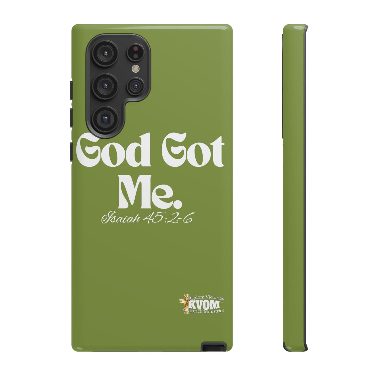 God Got Me KVOM Tough Case, White Print