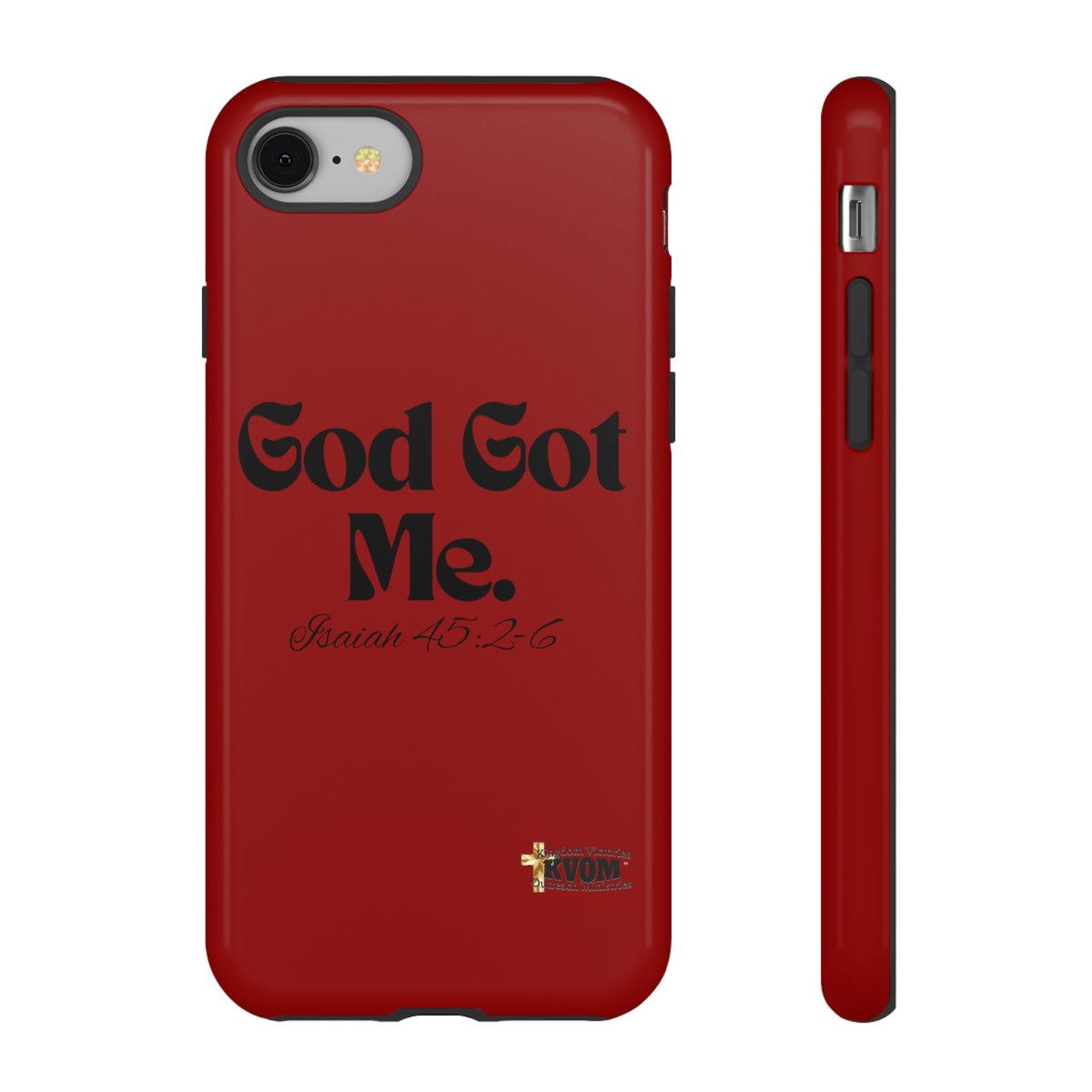 God Got Me KVOM Tough Case, Black Print, Red