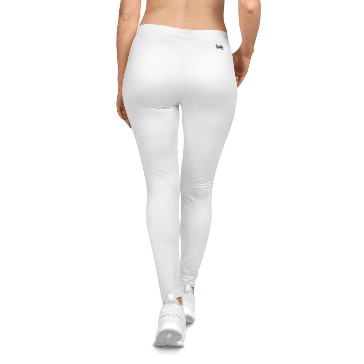 God Got Me Women's Casual Leggings, White, Black Logo