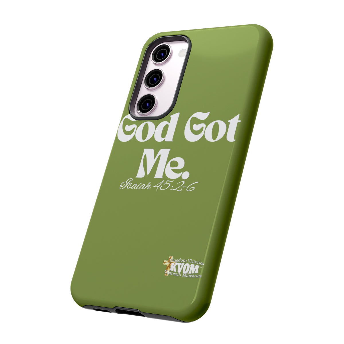 God Got Me KVOM Tough Case, White Print