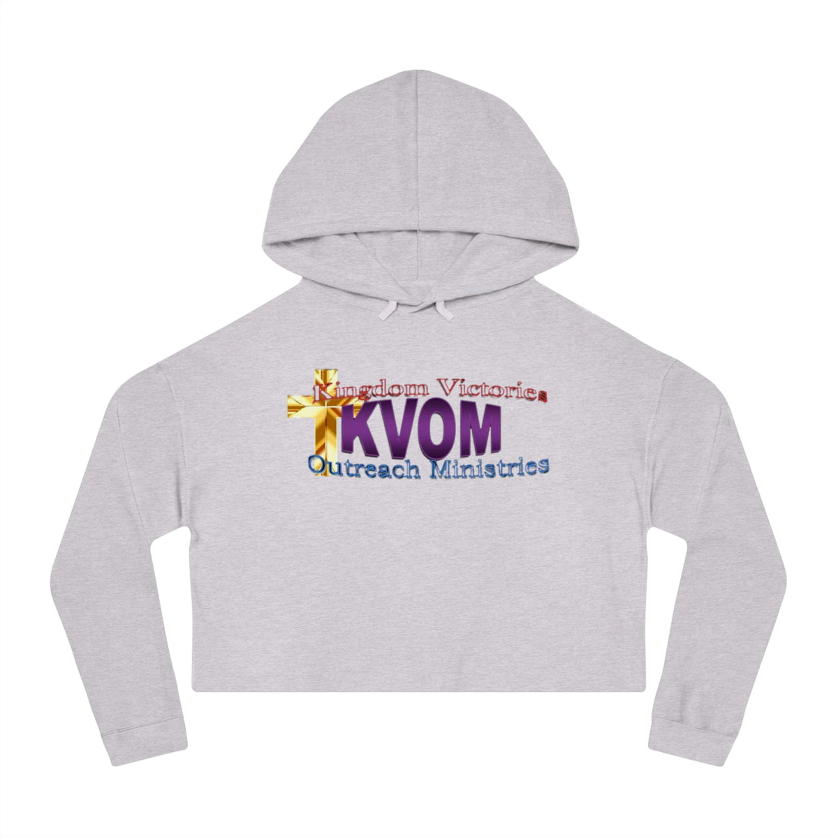 KVOM Logo Women’s Cropped Hoodie, Moses Temple Colored Logo