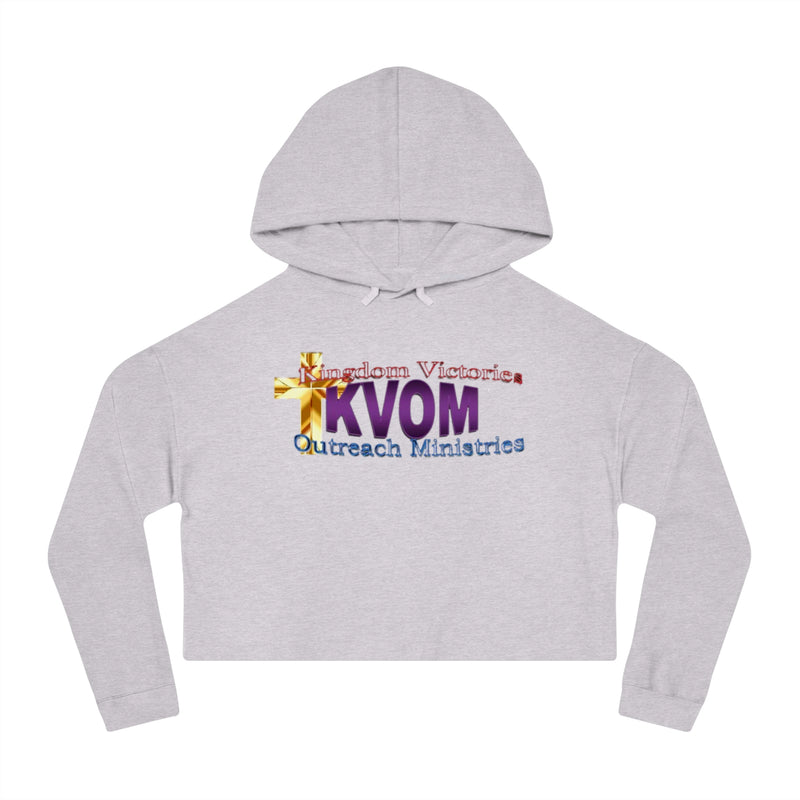 KVOM Logo Women’s Cropped Hoodie, Moses Temple Colored Logo