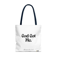 God Got Me Tote Bag White & Black