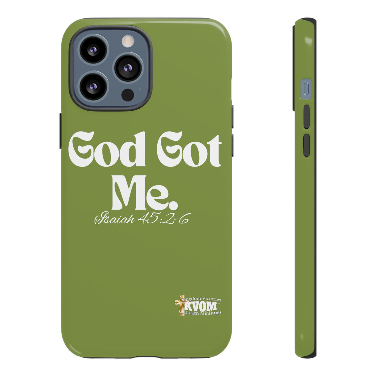 God Got Me KVOM Tough Case, White Print