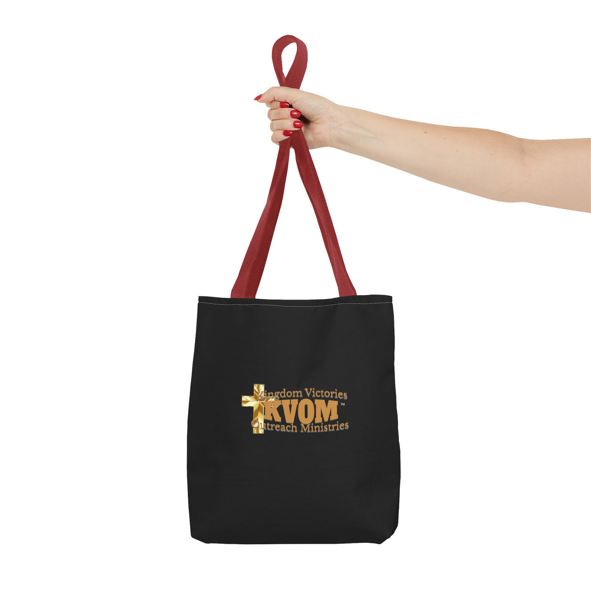 KVOM Logo Tote Bag, Black, True Gold Logo