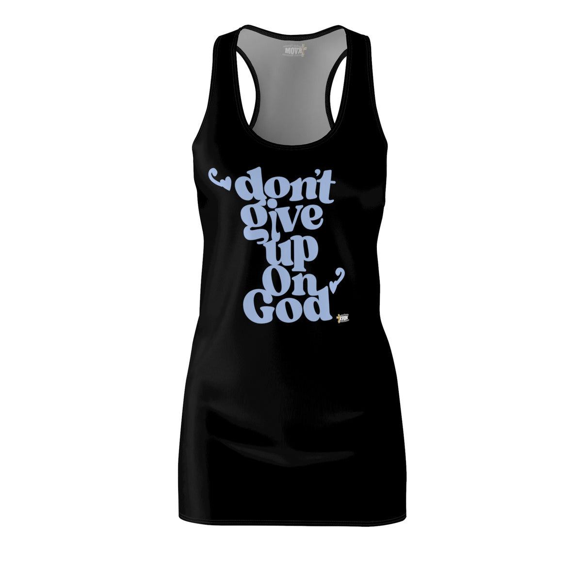 Don't Give Up On God Women's Racerback Dress, Black