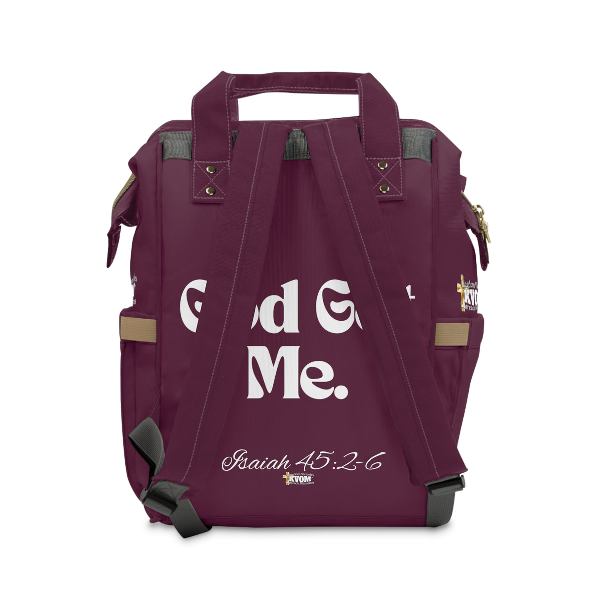 God Got Me KVOM Diaper Backpack, Maroon