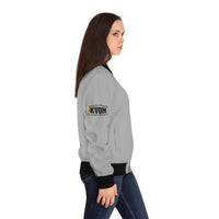 Savage in Prayer Women's Bomber Jacket, Silver