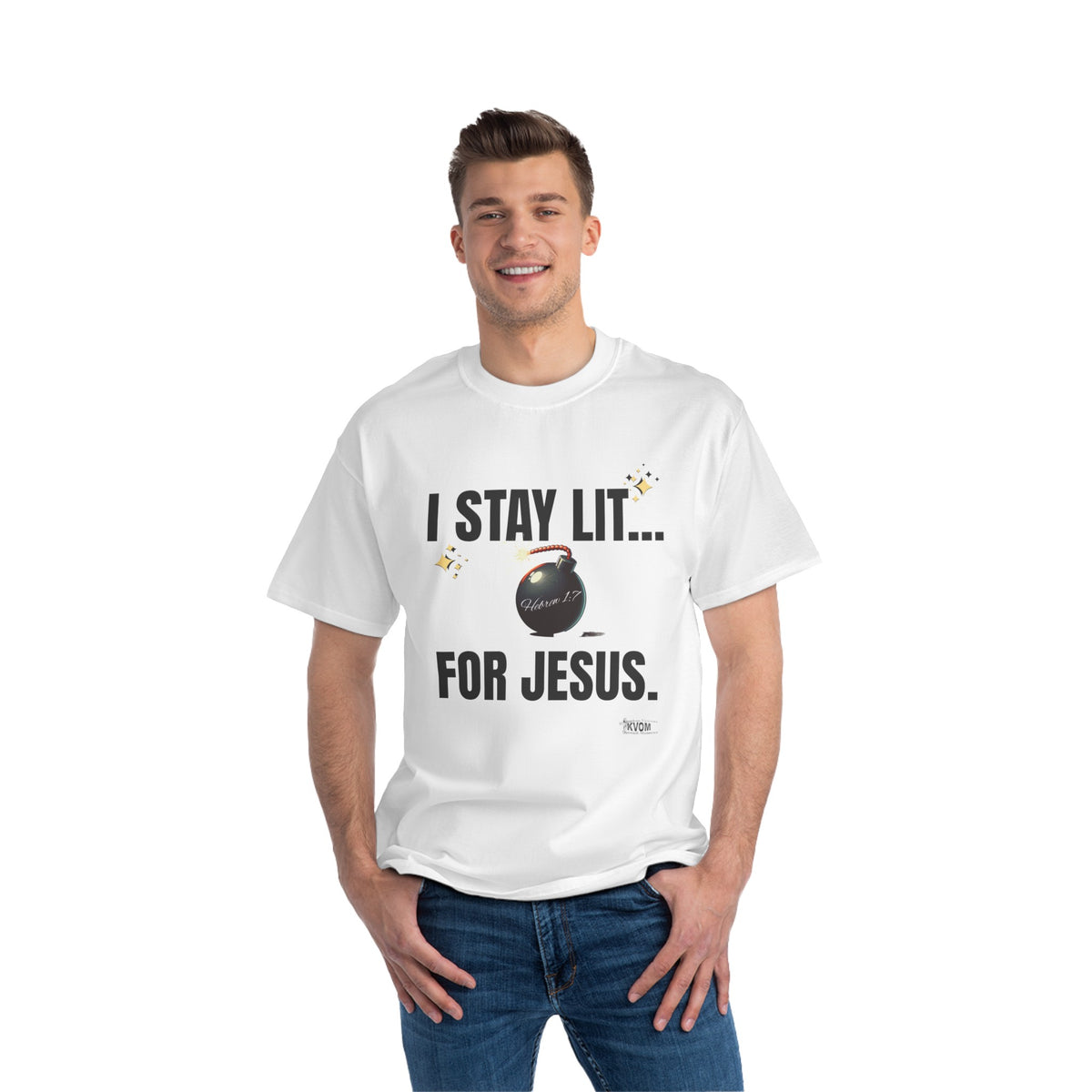 I Stay Lit For Jesus Relaxed Fit Short-Sleeve T-Shirt