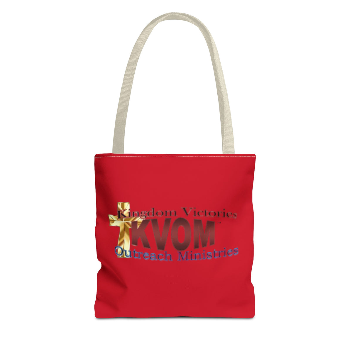 KVOM Logo Tote Bag, Red, Maroon Logo